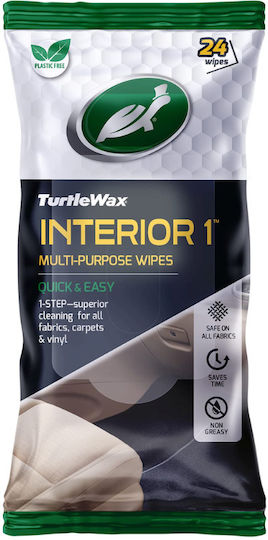 Turtle Wax Interior Μαντηλάκια Καθαρισμού για Ταμπλό Αυτοκινήτου 24τμχ
