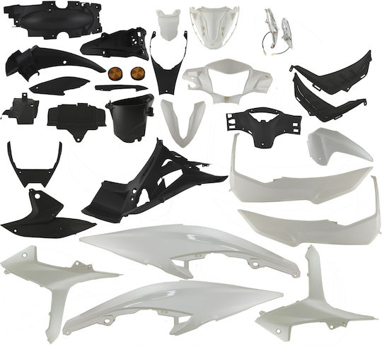 Astrea Grand X Kit of White Plastic Motorcycle Parts 30 Pieces