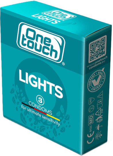 One Touch Prezervative Lights Condoms 3 buc Subțiri pentru senzație naturală Natural
