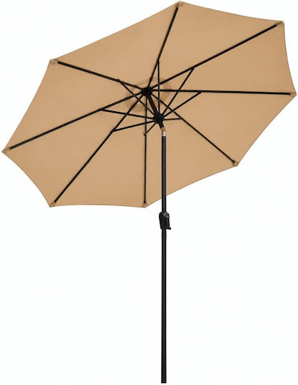 Professional Circular Metal Beige Parasol Φ3m