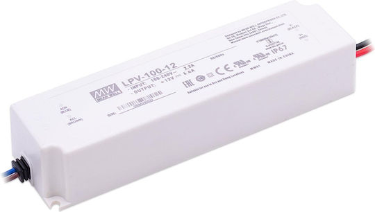 Mean Well Adjustable Dimmable Waterproof LED Power Supply IP67 Power 100W with Output Voltage 12V