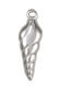 Steel Hanging Seashell Silver 22x7mm 2pcs