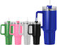 HOMie Thermosflasche 1.2l Grau mit Handgriff und Stroh