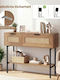 Wood and Metal Console Natural L76xW29.5xH100cm
