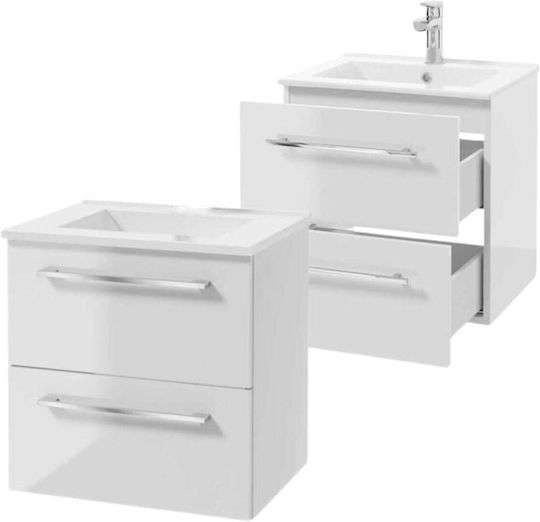 Deftrans Badezimmer Waschtisch-Einheit M50xB40xH50cm Weiß