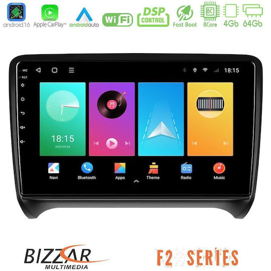 Bizzar Автомобилна Аудио Система за Audi TT 2006-2013 (Bluetooth/USB/Вграден Wi-Fi/GPS/Apple CarPlay/Android Auto) с Touch Screen 9"