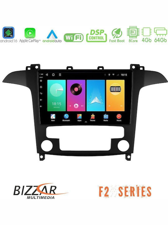 Bizzar Car Audio System for Ford S-Max 2006-2012 Bluetooth USB WiFi GPS Apple CarPlay Android Auto with 9" Touch Screen