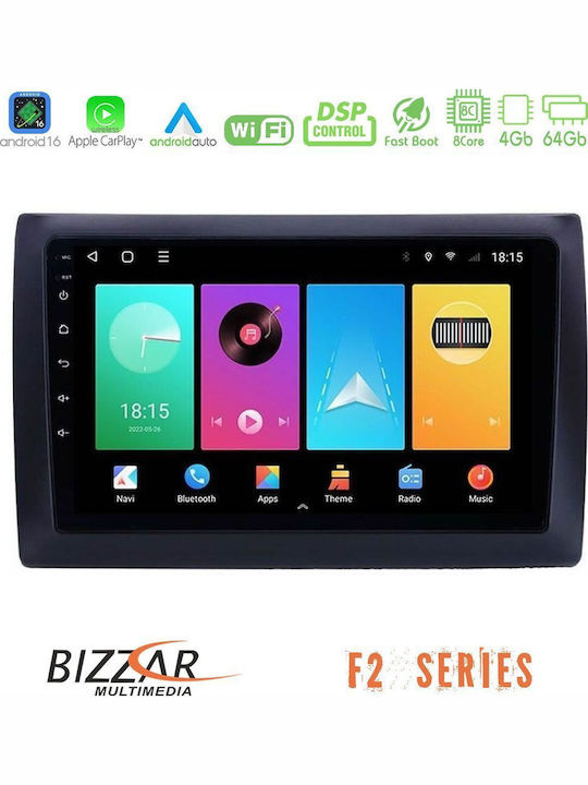 Bizzar Car Audio System for Fiat Stilo 2001-2008 Bluetooth USB WiFi GPS Apple CarPlay Android Auto with 9" Touch Screen