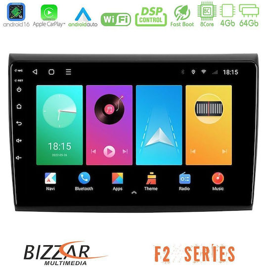 Bizzar Car Audio System for Fiat Bravo 2007-2015 Bluetooth USB WiFi GPS Apple CarPlay Android Auto with 9" Touch Screen