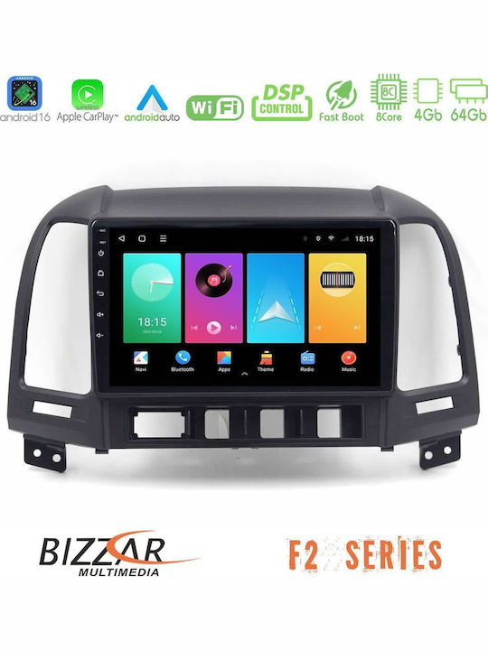 Bizzar Car Audio System for Hyundai Santa Fe 2006-2013 Bluetooth USB WiFi GPS Apple CarPlay Android Auto with 10" Touch Screen