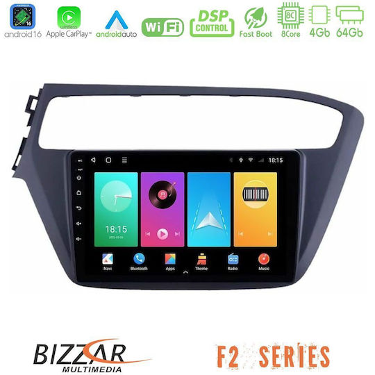 Bizzar Автомобилна Аудио Система за Hyundai i20 2018-2020 (Bluetooth/USB/Вграден Wi-Fi/GPS/Apple CarPlay/Android Auto) с Touch Screen 9"