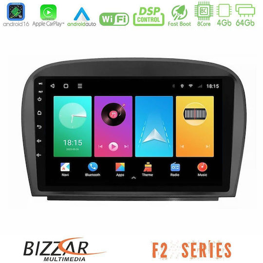 Bizzar Car Audio System for Mercedes-Benz SL 2005-2011 Bluetooth USB WiFi GPS Apple CarPlay Android Auto with 9" Touch Screen
