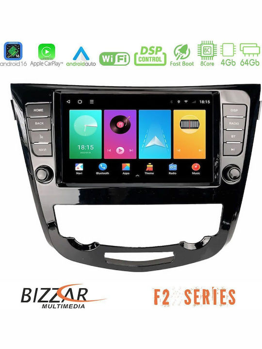 Bizzar Car Audio System for Nissan Qashqai / X-Trail with A/C (Bluetooth/USB/WiFi/GPS/Apple CarPlay/Android Auto) with 9" Touch Screen