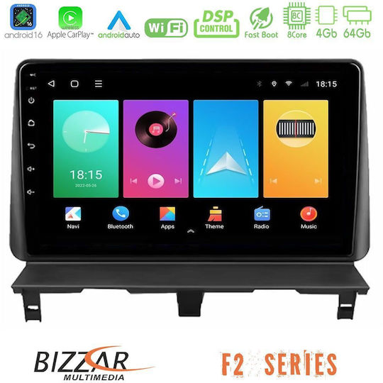 Bizzar Car Audio System for Peugeot Partner Citroen Berlingo 2002-2008 Bluetooth USB WiFi GPS Apple CarPlay Android Auto with 9" Touch Screen