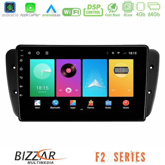 Bizzar Автомобилна Аудио Система за Seat Ibiza 2008-2012 (Bluetooth/USB/Вграден Wi-Fi/GPS/Apple CarPlay/Android Auto) с Touch Screen 9"
