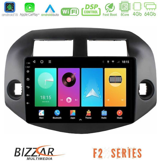 Bizzar Ηχοσύστημα Αυτοκινήτου για Toyota RAV 4 2006-2012 (Bluetooth/USB/WiFi/GPS/Apple-Carplay/Android-Auto) με Οθόνη Αφής 10"