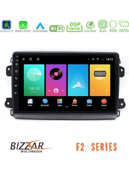 Bizzar Car Audio System for Opel Movano Fiat Ducato Citroen Jumper 2025-2026 Bluetooth USB WiFi GPS Apple CarPlay Android Auto with 9" Touch Screen