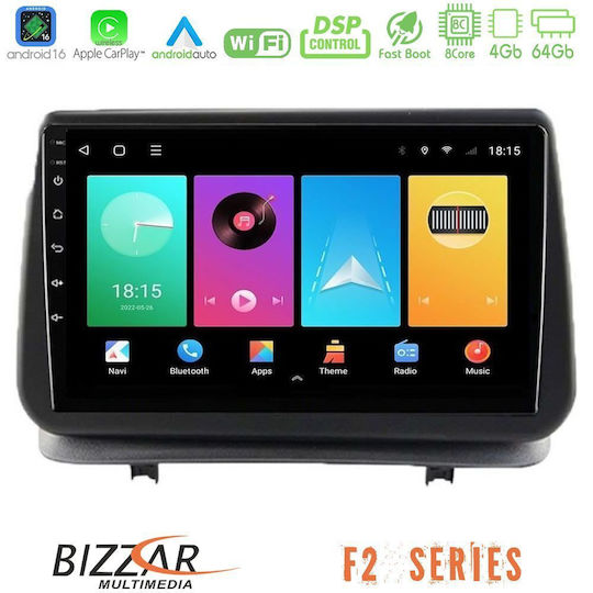 Bizzar Автомобилна Аудио Система за Renault Clio 2005-2012 (Bluetooth/USB/Вграден Wi-Fi/GPS/Apple CarPlay/Android Auto) с Touch Screen 9"