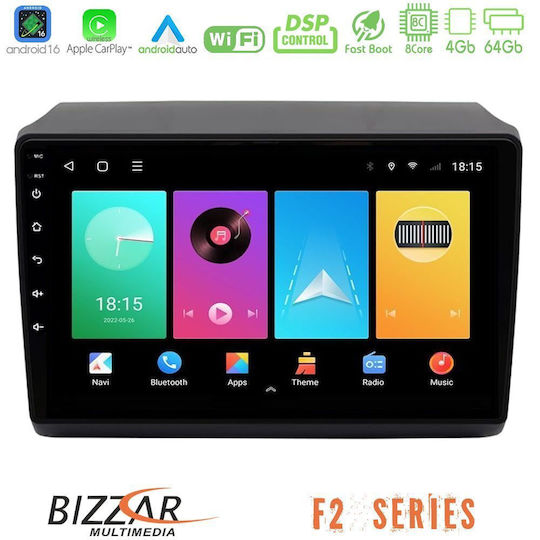 Bizzar Car Audio System for Peugeot Boxer Opel Movano Fiat Ducato Citroen Jumper 2011-2021 Bluetooth USB WiFi GPS Apple CarPlay Android Auto with 9" Touch Screen