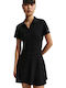 Victory Rochie de vară Sport Tricou Mâneca Scurtă Negru