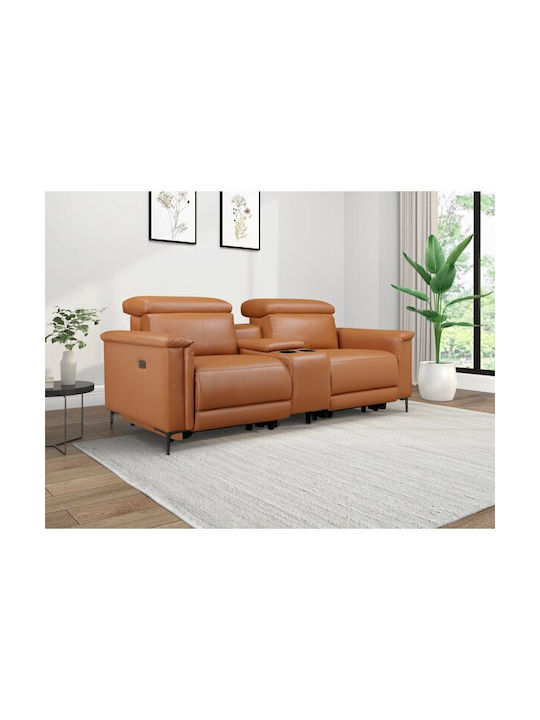 Evamare 108 Doppelsitzer Sofa Künstliches Leder Braun 195x99cm