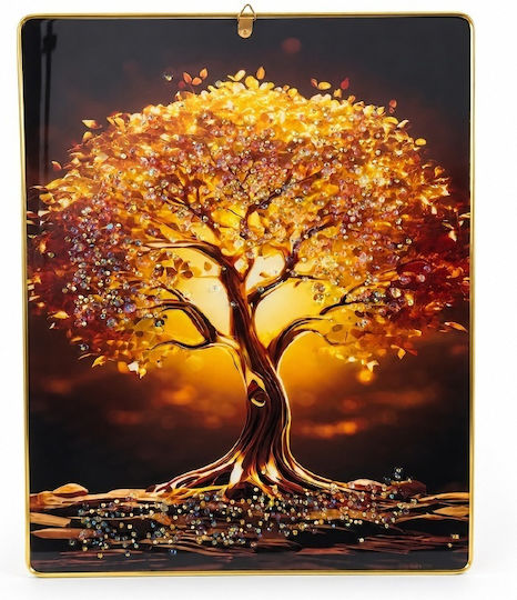 Velve 3D Wanddekoration Kunsthandgefertigtes Gold aus Metall 40x30cm