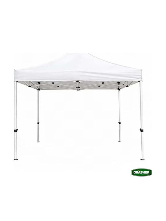 Grasher Gazebo Pliabil De Grădină Alb 3x3m
