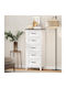 Chest of Drawers Wooden with 5 Drawers White 45x35x106cm