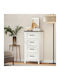 Chest of Drawers Wooden with 4 Drawers White 45x35x87cm
