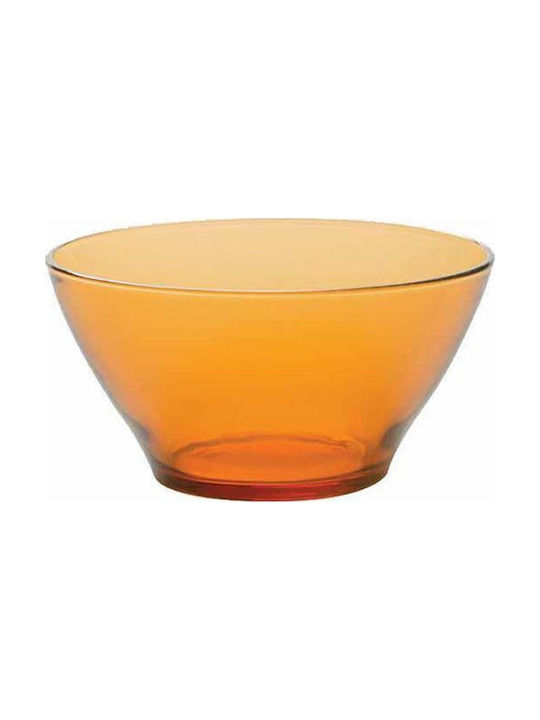 Round Orange Glass Serving Bowl