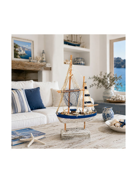Decorative Wooden Ship Island Style Decorative Sailboat Ornament 20x35cm Galifas 88183 Galifas
