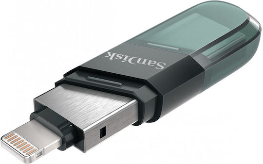 Sandisk Ixpand Flip Usb Stick 256gb Usb-a 3.0/lightning Green Black