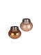 Zaros Glass Copper Lantern 19x19cm