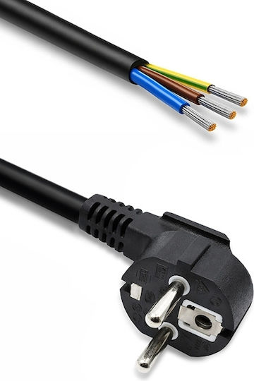 Qoltec Power Cable Angled Schuko Cee 7/7 Plug E F Copper Stripped Soldered 3x1.50 Mm² 1.8 M