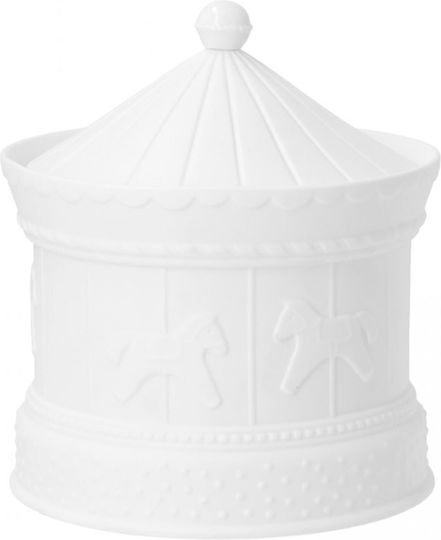 Διακοσμητικό Δοχείο Καπάκι Carousel Dots Rd0092585 Φ15x16cm White Raeder Πορσελάνη