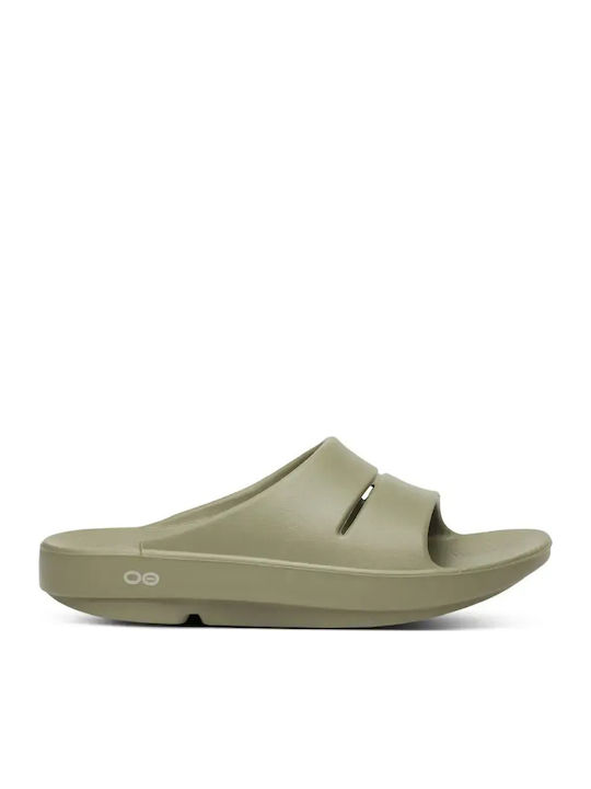 Oofos Ooahh Men's Green Flip-Flops