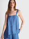 Damen Bluse Satin Blau