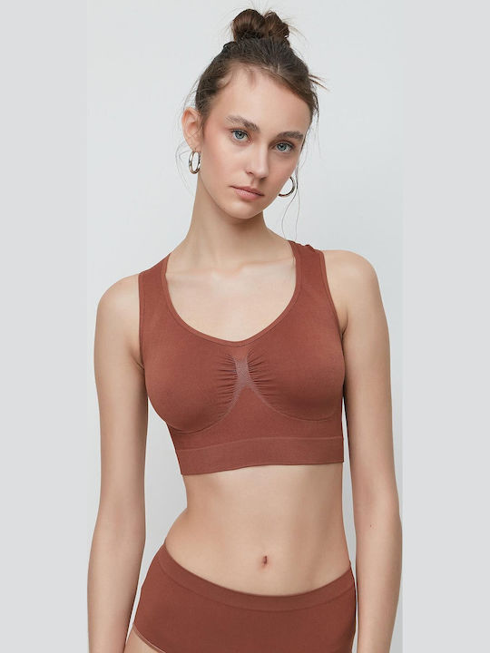 Women's Athletic Sports Bra Brown