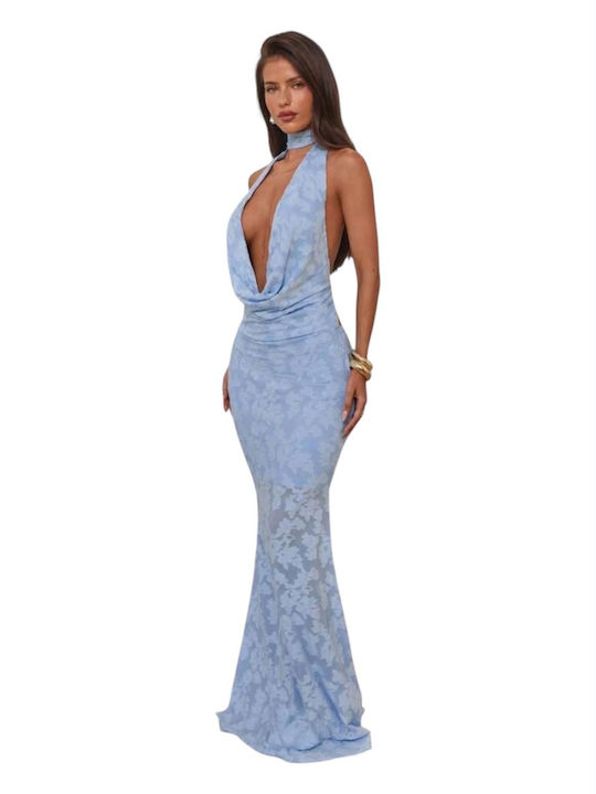 Woman's Fashion Evening Dress Light Blue