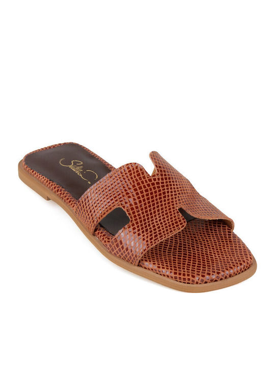 Silia D Leder Flache Sandalen Für Damen Braun