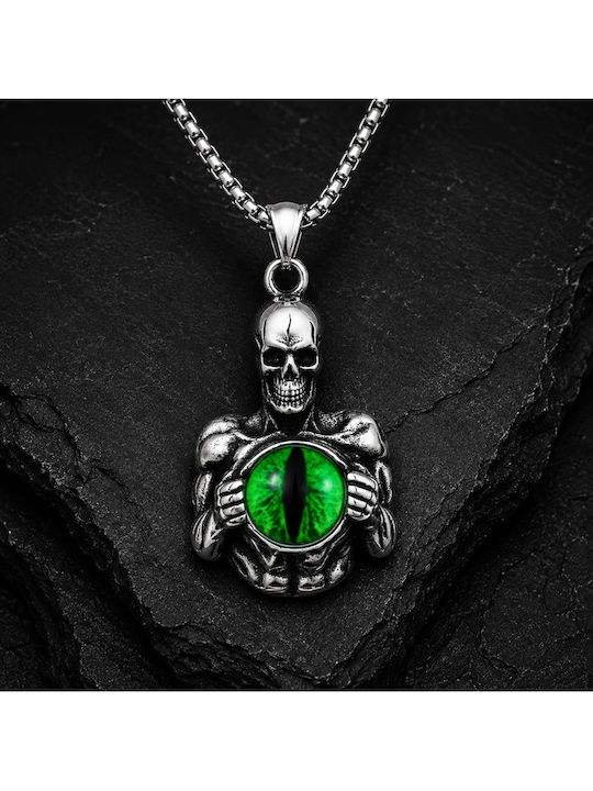 Necklace Green Steel Eye