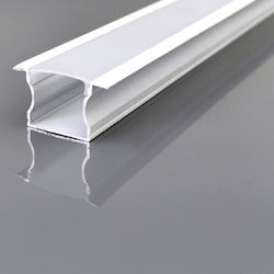 Eurolamp Χωνευτό Προφίλ Αλουμινίου Ταινίας LED 200x1.6x1.4εκ.