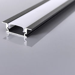 Eurolamp Χωνευτό Προφίλ Αλουμινίου Ταινίας LED 200x1.6x0.6εκ.
