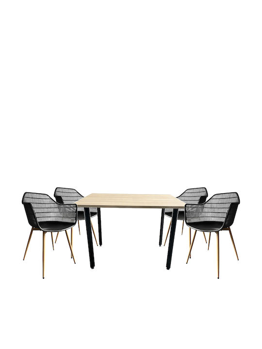 Set de sufragerie Nordex cu 4 scaune 110x70cm