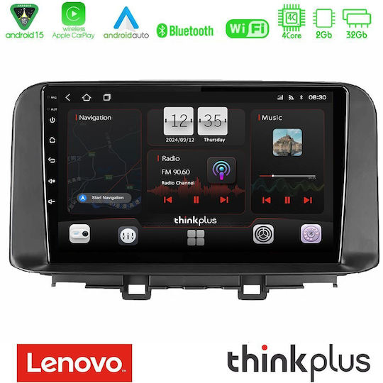 Lenovo Ηχοσύστημα Αυτοκινήτου για Hyundai Kona 2018-2023 (Bluetooth/USB/AUX/WiFi/GPS/Apple-Carplay/Android-Auto) με Οθόνη Αφής 10"