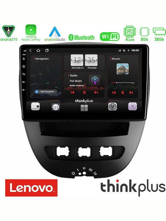 Lenovo Car Audio System for Peugeot 107 Toyota Aygo Citroen C1 Bluetooth USB AUX WiFi GPS Apple CarPlay Android Auto with 10" Touch Screen