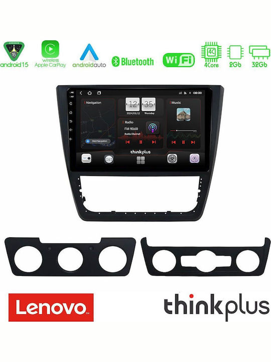 Lenovo Car Audio System for Skoda Yeti 2024-2025 (Bluetooth/USB/AUX/WiFi/GPS/Apple CarPlay/Android Auto) with 10" Touch Screen
