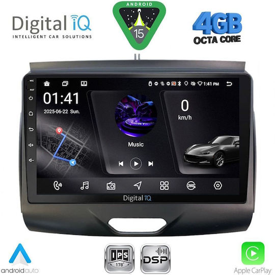 Digital IQ Ηχοσύστημα Αυτοκινήτου για Ford Ranger 2015-2018 (Bluetooth/USB/WiFi/GPS/Apple-Carplay/Android-Auto) με Οθόνη Αφής 9"