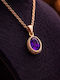 Gold Plated Purple Necklace
