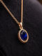 Necklace with Diamond & Zircon Navy Blue